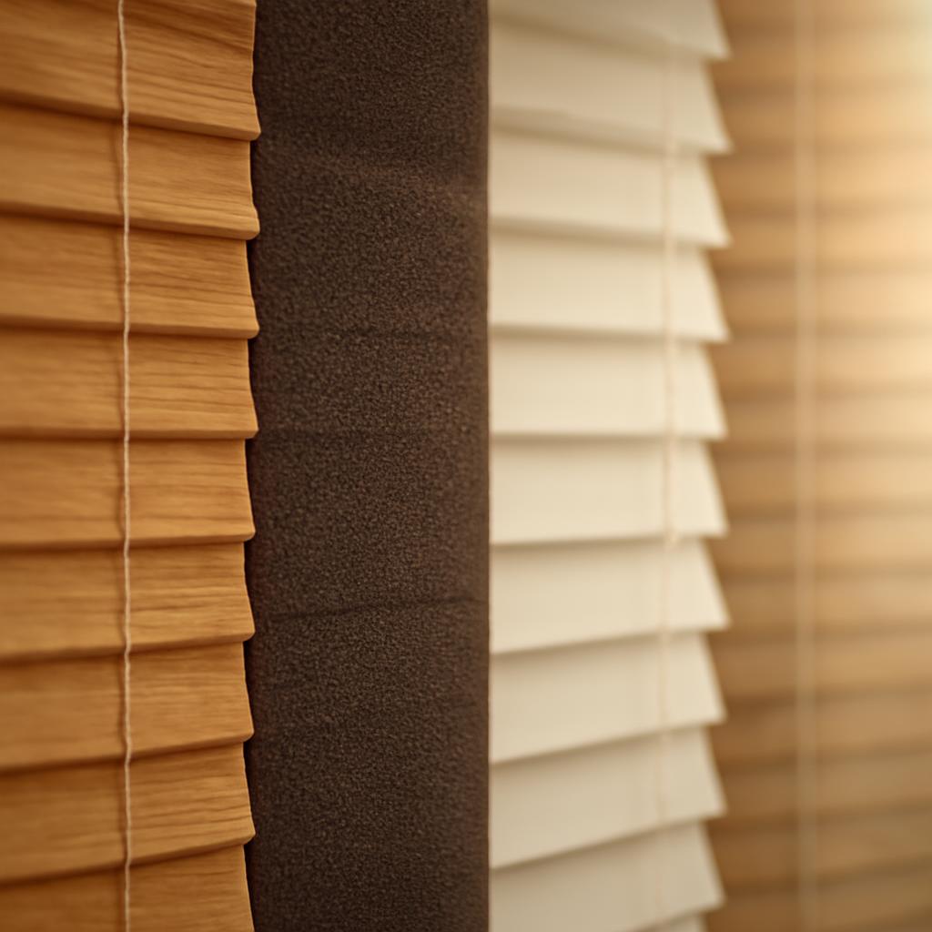 Различные материалы жалюзи для офисного использования